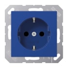 JUNG - SCHUKO Steckdose, 16A 250V ~, SAFETY+, Thermoplast, Serie AS/A, blau