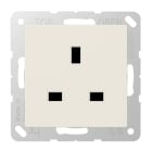 JUNG - Steckdose, 13A 250V ~, Schraubklemmen BS 1363-1, 4mm2, o.Krallen, Duroplast, ws