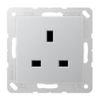 JUNG - Steckdose, 13 A 250V ~, Schraubklemmen BS 1363-1, 4 mm2, o.Krallen, aluminium