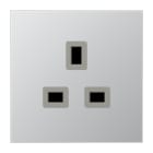 JUNG - Steckdose, 13 A 250V ~, Schraubklemmen BS 1363-1, 4 mm2, o.Krallen, Aluminium