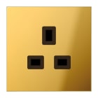 JUNG - Steckdose, 13A 250V ~, Schraubklemmen BS 1363-1, 4mm2, o.Krallen, Metall gold