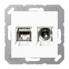 JUNG - Smart-TV-Anschlussdose, Thermoplast, Serie AS/A, alpinweiss