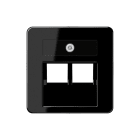 JUNG - Abdeckung für IAE/UAE-Anschlussdosen 2 x 8-polig, Thermoplast, 50x50 mm, schwarz