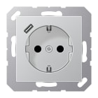 JUNG - SCHUKO Steckdose 16A 250V ~, mit USB-Ladegerät 1xTyp C, SAFETY+, aluminium