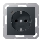 JUNG - SCHUKO Steckdose 16A 250V ~, mit USB-Ladegerät 1xTyp C, SAFETY+, anthrazit