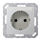 JUNG - SCHUKO Steckdose, 16A 250V ~, Schriftfeld, Thermoplast lackiert, aluminium