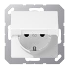 JUNG - SCHUKO Steckdose, 16A 250V ~, Klappdeckel, Thermoplast lackiert, schneeweiss