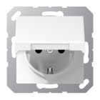 JUNG - SCHUKO Steckdose, 16A 250V ~, o.Krallen, Klappdeckel, Duroplast,