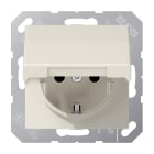 JUNG - SCHUKO Steckdose, 16A 250V ~, Schraubklemmen, Klappdeckel, Duroplast, weiss