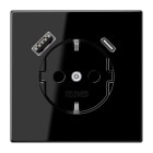 JUNG - SCHUKO Steckdose 16A 250V ~, USB-Ladegerät 1xTyp A + 1xTyp C, SAFETY+, schwarz