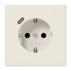 JUNG - SCHUKO Steckdose 16A 250V ~, mit USB-Ladegerät 1xTyp C, SAFETY+, Serie LS, weiss