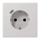 JUNG - SCHUKO Steckdose 16A 250V ~, mit USB-Ladegerät 1xTyp C, SAFETY+, lichtgrau