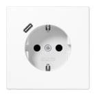 JUNG - SCHUKO Steckdose 16A 250V ~, mit USB-Ladegerät 1 x Typ C, SAFETY+, Serie LS,