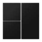 JUNG - Tastensatz 3fach, F40, Serie LS, graphitschwarz matt