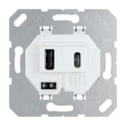 JUNG - USB-Ladegerät, 1 x Typ A + 1 x Typ C, alpinweiss