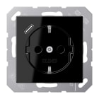 JUNG - SCHUKO Steckdose 16A 250V ~, mit USB-Ladegerät 1xTyp C, SAFETY+, schwarz