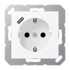 JUNG - SCHUKO Steckdose 16A 250V ~, mit USB-Ladegerät 1xTyp C, SAFETY+, schneeweiss