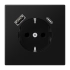 JUNG - SCHUKO Steckdose 16A 250V ~, USB-Ladegerät 1xTyp A + 1xTyp C, graphitschwarz