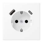 JUNG - SCHUKO Steckdose 16A 250V ~, mit USB-Ladegerät 1xTyp A + 1xTyp C, schneeweiss