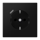 JUNG - SCHUKO Steckdose 16A 250V ~, mit USB-Ladegerät 1xTyp C, SAFETY+, graphitschwarz