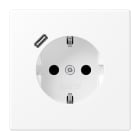 JUNG - SCHUKO Steckdose 16A 250V ~, mit USB-Ladegerät 1xTyp C, SAFETY+, schneeweiss