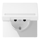 JUNG - SCHUKO Steckdose, 16A 250V ~, Schriftfeld, SAFETY+, Klappdeckel, schneew