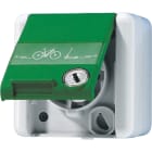 JUNG - SCHUKO Steckdose, 16A 250V ~, E-Bike, Schriftfeld, Klappdeckel, Sicherheitsschl