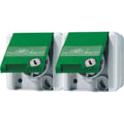 JUNG - SCHUKO-Zweifach-Steckdose,16A 250V ~,E-Bike-Ladesymbol, Schriftfeld, Klappdeckel