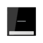JUNG - Wippe 1fach mit Lichtleiter, mit Schriftfeld, Thermoplast, Serie A, schwarz