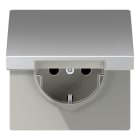 JUNG - SCHUKO Steckdose, 16 A 250V ~, Schraubklemmen, Klappdeckel, Serie LS, Aluminium
