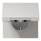 JUNG - SCHUKO Steckdose, 16A 250V ~, Schraubklemmen, Klappdeckel, Duroplast, lichtgrau