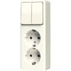 JUNG - SCHUKO-Zweifach-Steckdose 16 A 250V ~ mit Serienschalter 10 AX 250V ~