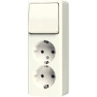 JUNG - SCHUKO-Zweifach-Steckdose 16 A 250V ~ mit Schalter Universal Aus-Wechsel