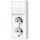 JUNG - SCHUKO-Zweifach-Steckdose 16 A 250V ~ mit Schalter Universal Aus-Wechsel