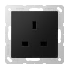 JUNG - Steckdose, 13 A 250V ~, BS 1363-1, 4 mm2, o.Krallen, SAFETY+, graphitschwarz