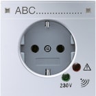 JUNG - SCHUKO Steckdose, 16A 250V ~, Funktionsanzeige,Überspannungssch,Schriftfeld, Alu