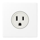 JUNG - Steckdose, US-Norm NEMA, 15 A 125 V ~, Schraubklemmen, o.Krallen, schneeweiss