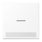 JUNG - Wippe 1fach mit Lichtleiter, mit Schriftfeld, Serie LS, schneeweiss matt
