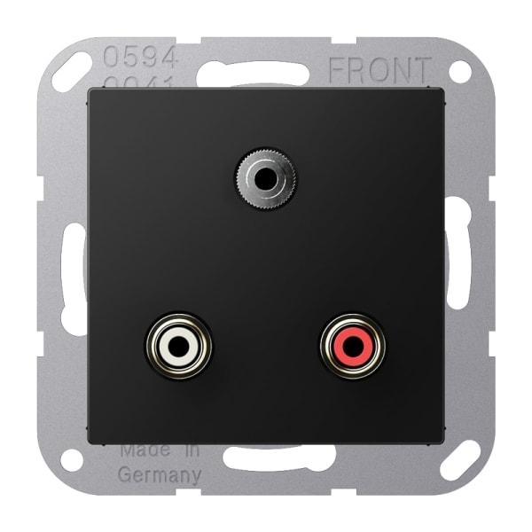 JUNG - Multimedia-Anschlusssystem Cinch Audio/Miniklinke 3,5mm, graphitschwarz
