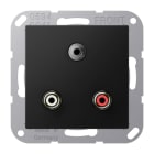 JUNG - Multimedia-Anschlusssystem Cinch Audio/Miniklinke 3,5mm, graphitschwarz