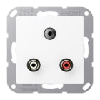 JUNG - Multimedia-Anschlusssystem Cinch Audio/Miniklinke 3,5mm, schneeweiss