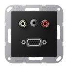 JUNG - Multimedia-Anschlusssystem Cinch Audio/Miniklinke 3,5mm/VGA, graphitschwarz