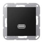 JUNG - Multimedia-Anschlusssystem USB 2.0, Serie A, graphitschwarz matt