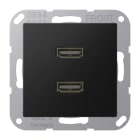 JUNG - Multimedia-Anschlusssystem 2 x HDMI, Serie A, graphitschwarz matt