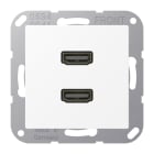 JUNG - Multimedia-Anschlusssystem 2 x HDMI, Serie A, schneeweiss matt
