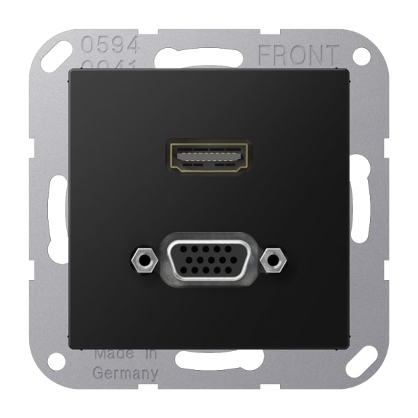 JUNG - Multimedia-Anschlusssystem HDMI / VGA, Serie A, graphitschwarz matt