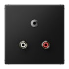 JUNG - Multimedia-Anschlusssystem Cinch Audio / Miniklinke 3,5mm, graphitschwarz matt