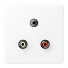 JUNG - Multimedia-Anschlusssystem Cinch Audio / Miniklinke 3,5mm, schneeweiss matt