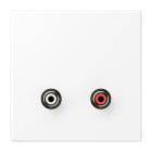 JUNG - Multimedia-Anschlusssystem Cinch Audio, Serie LS, schneeweiss matt