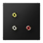 JUNG - Multimedia-Anschlusssystem Cinch Audio / Composite Video, graphitschwarz matt